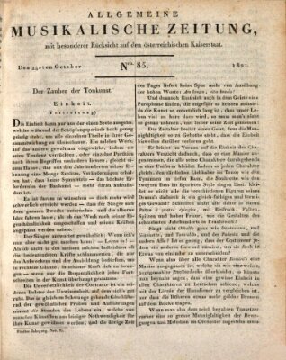 Allgemeine musikalische Zeitung Mittwoch 24. Oktober 1821