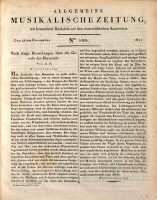 Allgemeine musikalische Zeitung Samstag 15. Dezember 1821