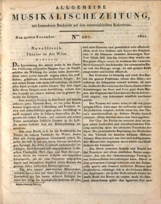 Allgemeine musikalische Zeitung Samstag 22. Dezember 1821