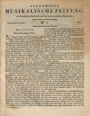 Allgemeine musikalische Zeitung Samstag 12. Januar 1822