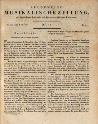 Allgemeine musikalische Zeitung Mittwoch 27. Februar 1822