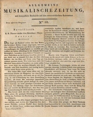 Allgemeine musikalische Zeitung Samstag 24. August 1822