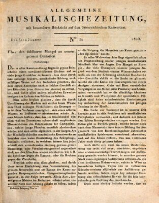 Allgemeine musikalische Zeitung Samstag 4. Januar 1823