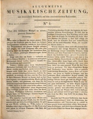 Allgemeine musikalische Zeitung Samstag 11. Januar 1823