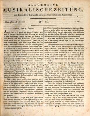 Allgemeine musikalische Zeitung Samstag 15. Februar 1823