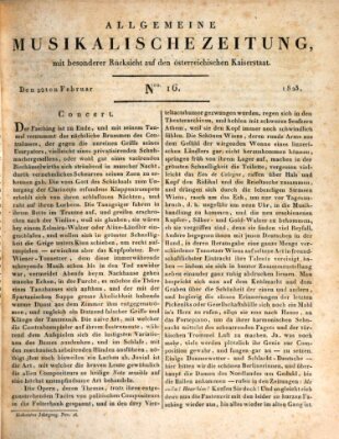 Allgemeine musikalische Zeitung Samstag 22. Februar 1823