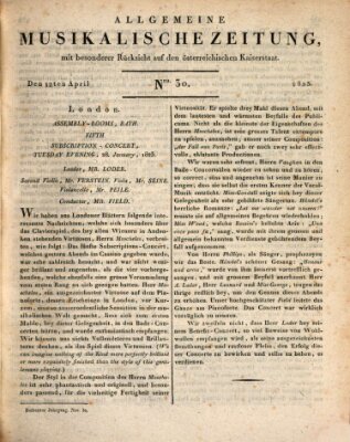 Allgemeine musikalische Zeitung Samstag 12. April 1823