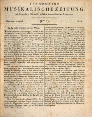 Allgemeine musikalische Zeitung Samstag 19. April 1823