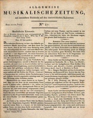 Allgemeine musikalische Zeitung Mittwoch 11. Juni 1823