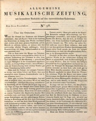 Allgemeine musikalische Zeitung Samstag 6. Dezember 1823