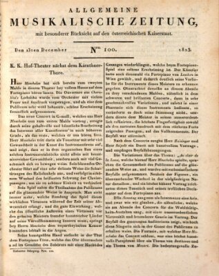 Allgemeine musikalische Zeitung Samstag 13. Dezember 1823