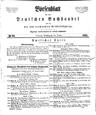 Börsenblatt für den deutschen Buchhandel Dienstag 14. Oktober 1851