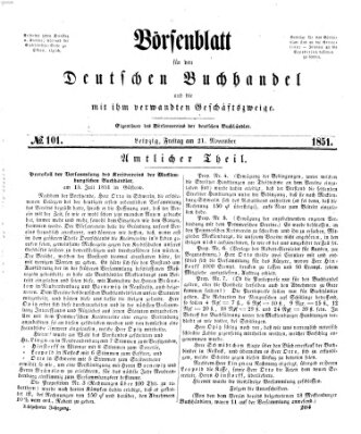 Börsenblatt für den deutschen Buchhandel Freitag 21. November 1851