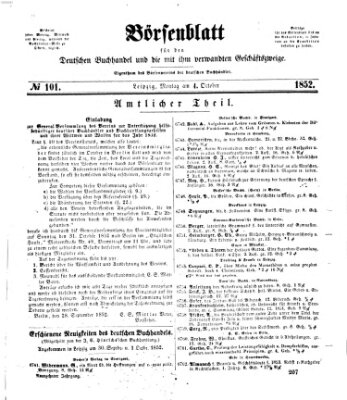 Börsenblatt für den deutschen Buchhandel Montag 4. Oktober 1852