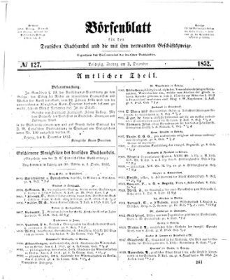 Börsenblatt für den deutschen Buchhandel Freitag 3. Dezember 1852