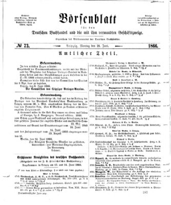Börsenblatt für den deutschen Buchhandel Montag 18. Juni 1866