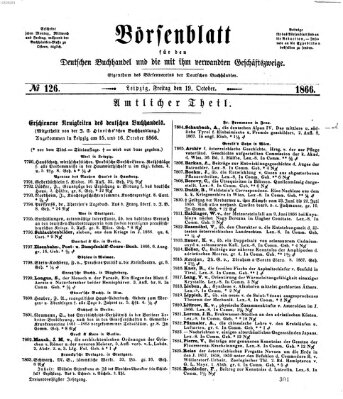 Börsenblatt für den deutschen Buchhandel Freitag 19. Oktober 1866