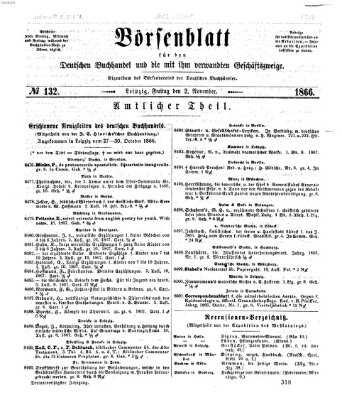 Börsenblatt für den deutschen Buchhandel Freitag 2. November 1866