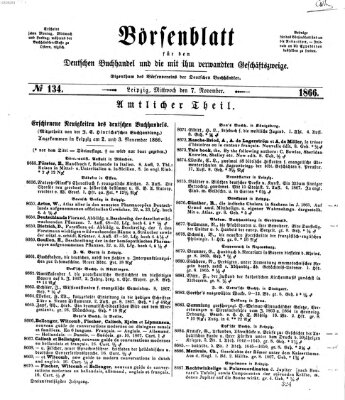 Börsenblatt für den deutschen Buchhandel Mittwoch 7. November 1866