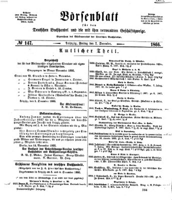 Börsenblatt für den deutschen Buchhandel Freitag 7. Dezember 1866