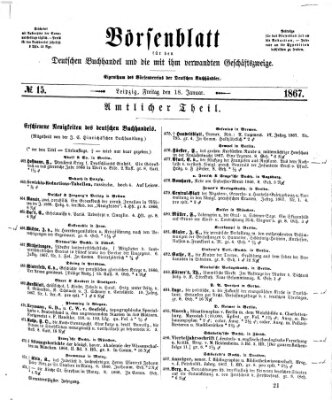 Börsenblatt für den deutschen Buchhandel Freitag 18. Januar 1867