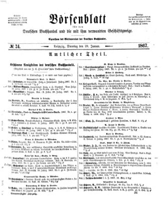 Börsenblatt für den deutschen Buchhandel Dienstag 29. Januar 1867
