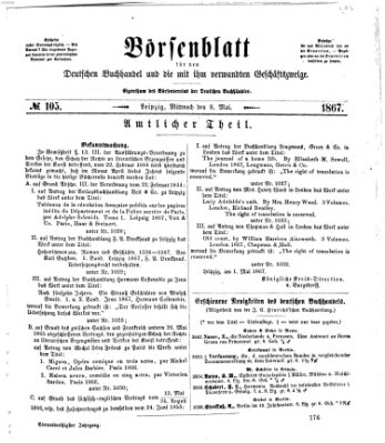 Börsenblatt für den deutschen Buchhandel Mittwoch 8. Mai 1867