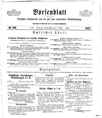 Börsenblatt für den deutschen Buchhandel Donnerstag 9. Mai 1867
