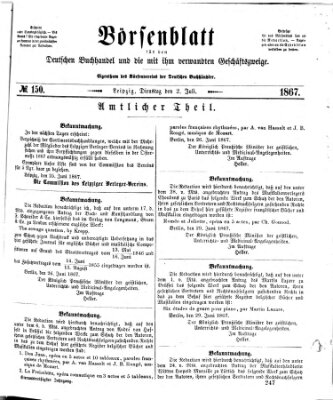 Börsenblatt für den deutschen Buchhandel Dienstag 2. Juli 1867