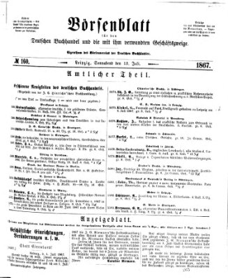 Börsenblatt für den deutschen Buchhandel Samstag 13. Juli 1867
