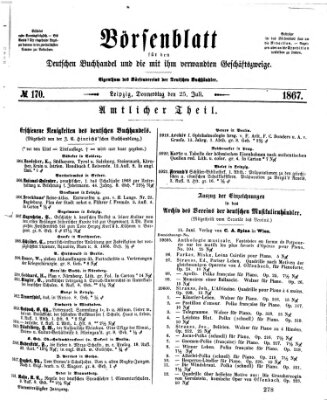 Börsenblatt für den deutschen Buchhandel Donnerstag 25. Juli 1867