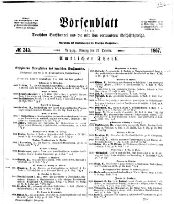 Börsenblatt für den deutschen Buchhandel Montag 21. Oktober 1867