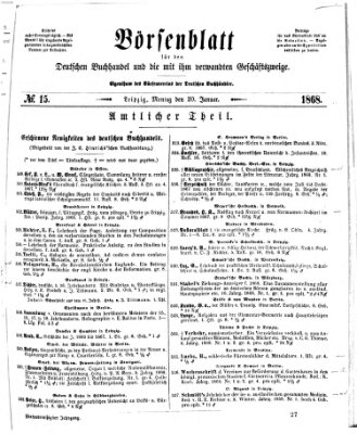 Börsenblatt für den deutschen Buchhandel Montag 20. Januar 1868
