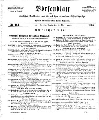 Börsenblatt für den deutschen Buchhandel Montag 18. Mai 1868