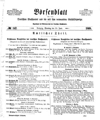 Börsenblatt für den deutschen Buchhandel Dienstag 23. Juni 1868