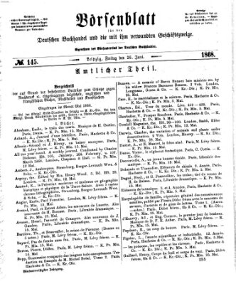 Börsenblatt für den deutschen Buchhandel Freitag 26. Juni 1868
