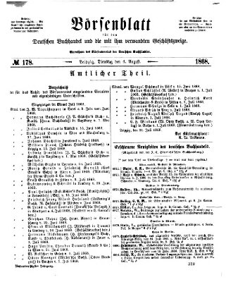 Börsenblatt für den deutschen Buchhandel Dienstag 4. August 1868