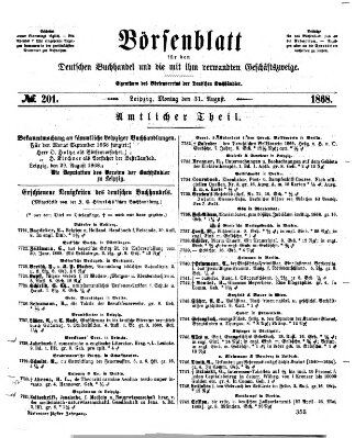 Börsenblatt für den deutschen Buchhandel Montag 31. August 1868