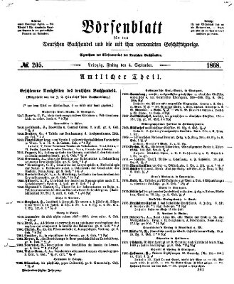 Börsenblatt für den deutschen Buchhandel Freitag 4. September 1868