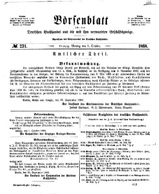 Börsenblatt für den deutschen Buchhandel Montag 5. Oktober 1868