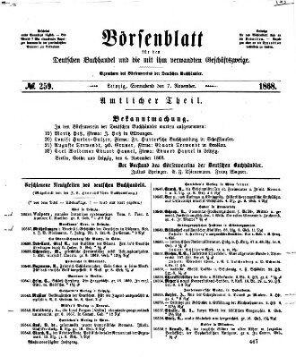 Börsenblatt für den deutschen Buchhandel Samstag 7. November 1868
