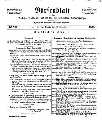 Börsenblatt für den deutschen Buchhandel Dienstag 10. November 1868