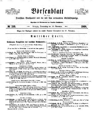 Börsenblatt für den deutschen Buchhandel Donnerstag 19. November 1868