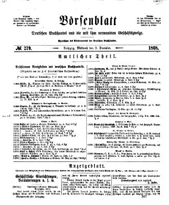 Börsenblatt für den deutschen Buchhandel Mittwoch 2. Dezember 1868