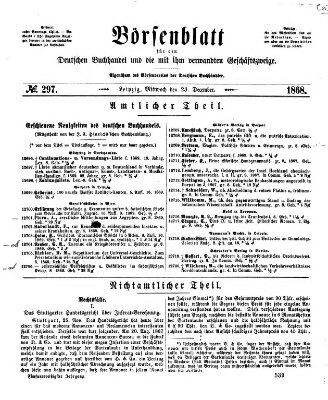 Börsenblatt für den deutschen Buchhandel Mittwoch 23. Dezember 1868