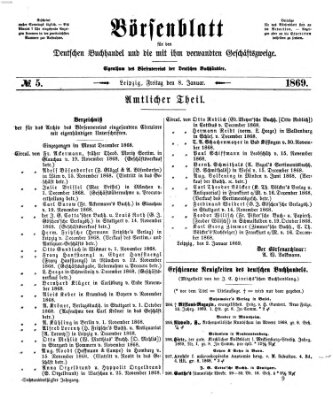 Börsenblatt für den deutschen Buchhandel Freitag 8. Januar 1869