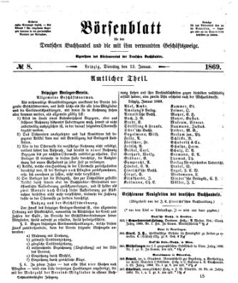 Börsenblatt für den deutschen Buchhandel Dienstag 12. Januar 1869