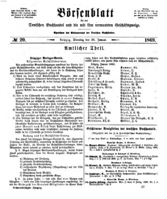 Börsenblatt für den deutschen Buchhandel Dienstag 26. Januar 1869