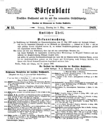 Börsenblatt für den deutschen Buchhandel Dienstag 9. März 1869