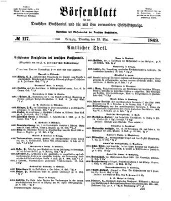 Börsenblatt für den deutschen Buchhandel Dienstag 25. Mai 1869